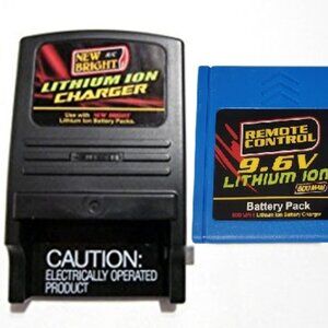 Combo 9.6v / 600 mah Lithium ION Battery w/ adaptor Charger for New Bright RC Tr